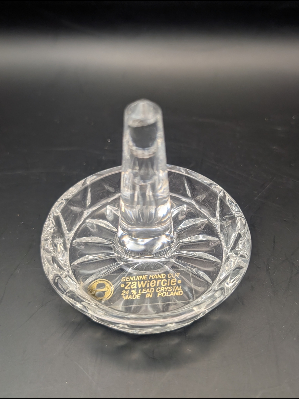Clear Crystal Ring Holder - Hand Cut 24% Lead